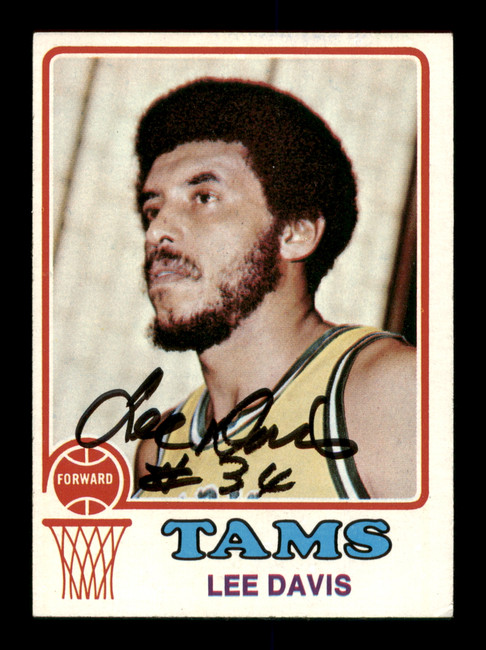 Lee Davis Autographed 1973-74 Topps Card #253 Memphis Tams SKU #205360