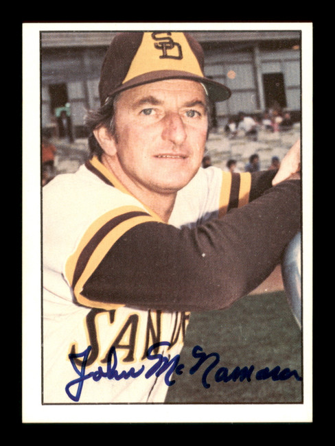 John McNamara Autographed 1975 SSPC Card #123 San Diego Padres SKU #204779