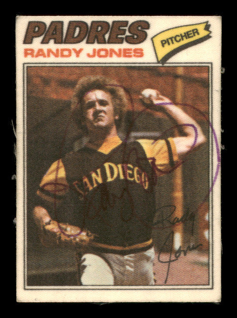 Randy Jones Autographed 1977 Topps Stickers Card #23 San Diego Padres SKU #204963