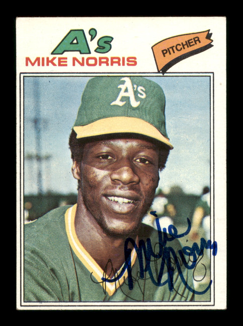 Mike Norris Autographed 1977 Topps Card #284 Oakland A's SKU #205122