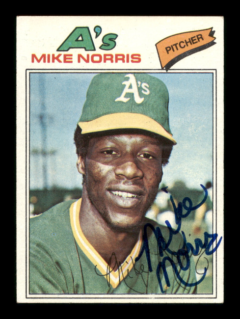 Mike Norris Autographed 1977 Topps Card #284 Oakland A's SKU #205123