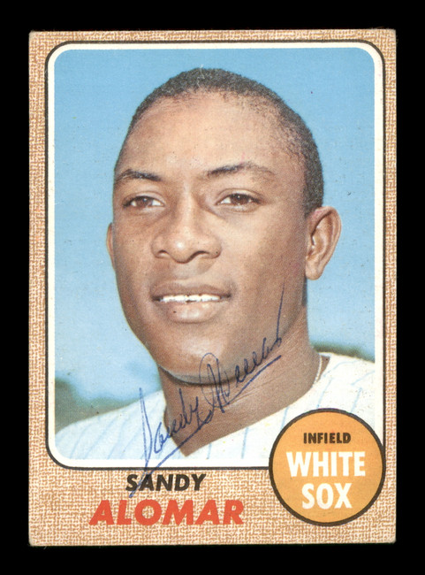 Sandy Alomar Autographed 1968 Topps Card #541 Chicago White Sox SKU #204125