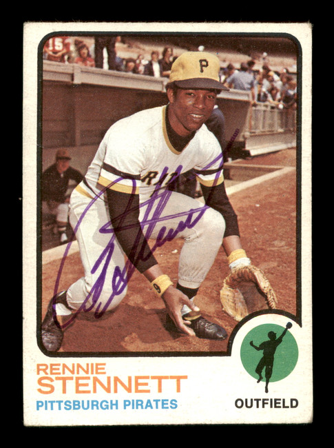 Rennie Stennett Autographed 1973 Topps Card #348 Pittsburgh Pirates SKU #204309