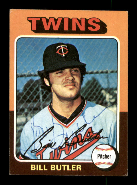 Bill Butler Autographed 1975 Topps Card #549 Minnesota Twins SKU #204489