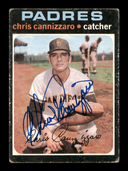 Chris Cannizzaro Autographed 1971 Topps Card #426 San Diego Padres SKU #204216