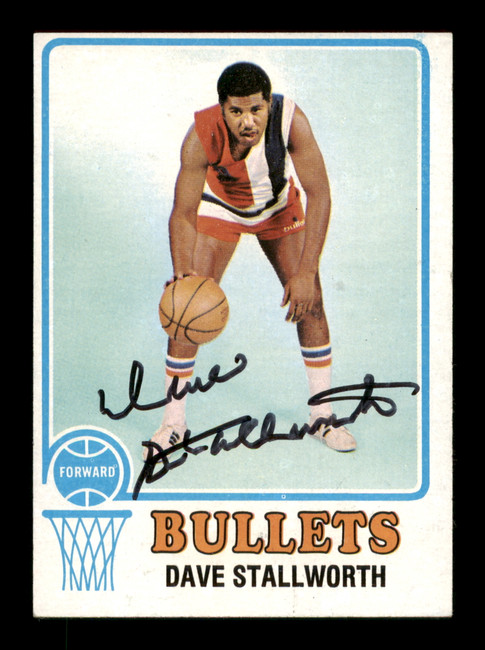 Dave Stallworth Autographed 1973-74 Topps Card #133 Washington Bullets SKU #205320