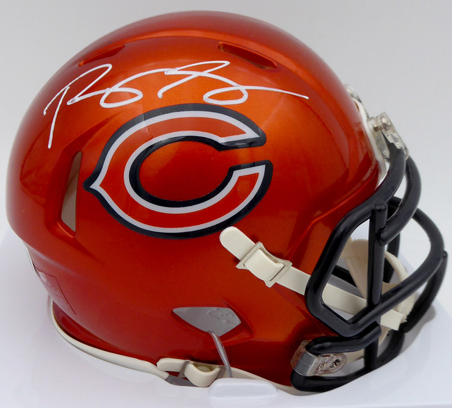Roquan Smith Autographed Chicago Bears Flash Orange Speed Mini Helmet (Bubbled) Beckett BAS #WW01069