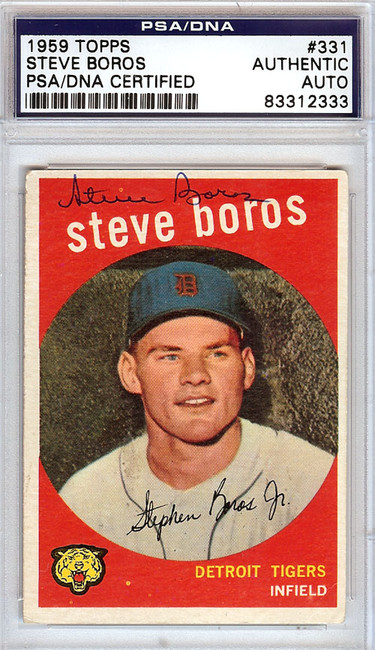 Steve Boros Autographed 1959 Topps Card #331 Detroit Tigers PSA/DNA #83312333
