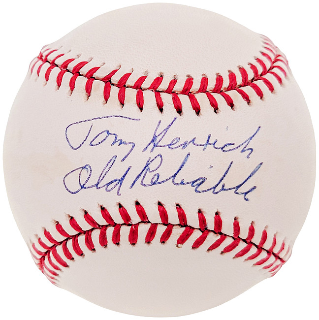 Tommy Tom Henrich Autographed Official AL Baseball New York Yankees "Old Reliable" Beckett BAS #F26983