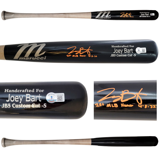 Joey Bart Autographed Black Marucci Player Model Bat San Francisco Giants "1st MLB Homer" Beckett BAS Witness Stock #208239