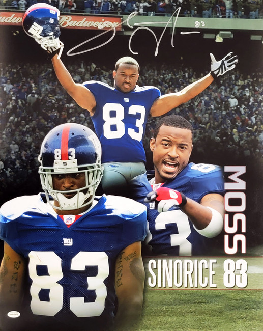 Sinorice Moss Autographed 16x20 Photo New York Giants GTSM Stock #209016