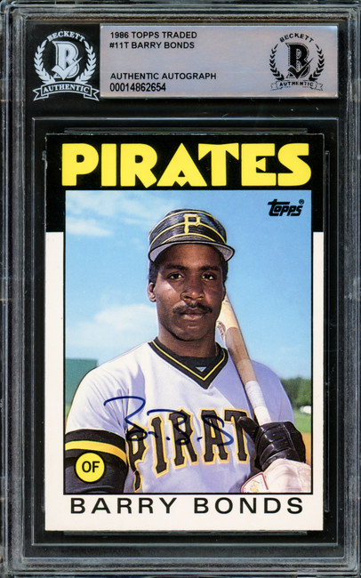 Barry Bonds Autographed 1986 Topps Traded Rookie Card #11T Pittsburgh Pirates Beckett BAS #14862654