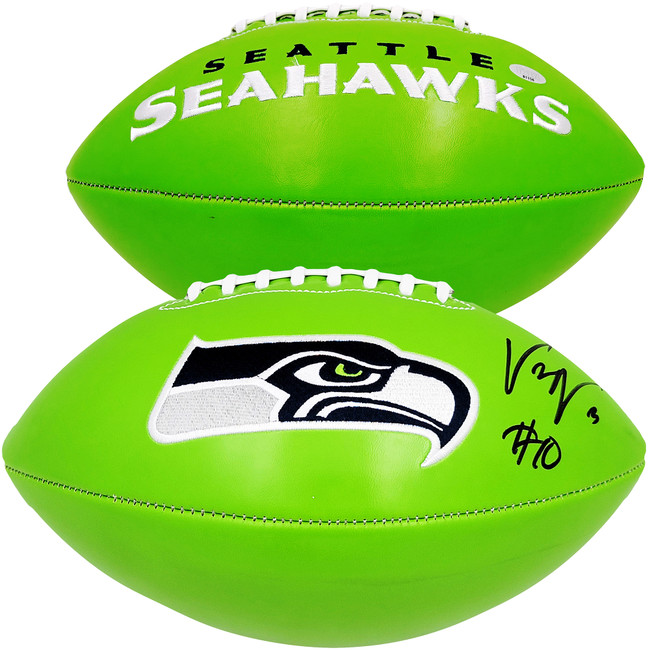 Uchenna Nwosu Autographed Seattle Seahawks Green Logo Football MCS Holo Stock #211035