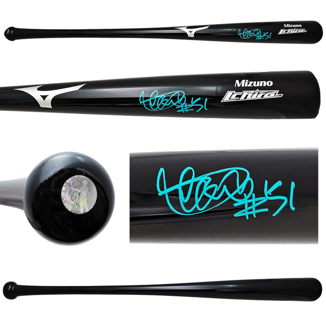 Ichiro Suzuki Autographed Black Mizuno Player Model Bat Seattle Mariners "#51" IS Holo Stock #212167