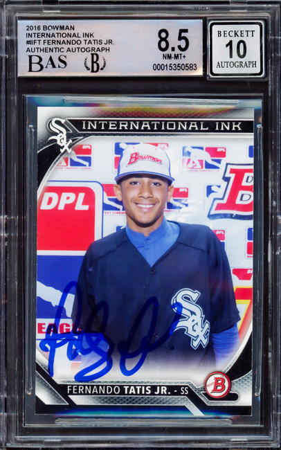 Fernando Tatis Jr. Autographed 2016 Bowman International Ink Rookie Card #II-FT San Diego Padres BGS 8.5 Auto Grade Gem Mint 10 Beckett BAS #15350583