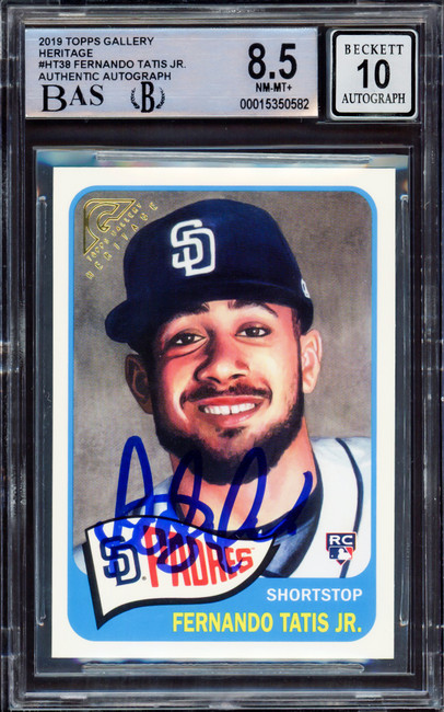 Fernando Tatis Jr. Autographed 2019 Topps Gallery Rookie Card #HT-38 San Diego Padres BGS 8.5 Auto Grade Gem Mint 10 Beckett BAS #15350582