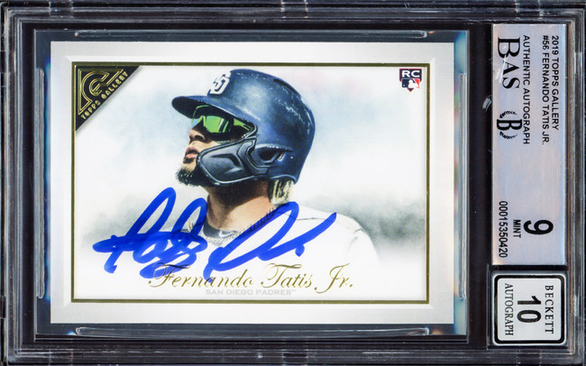 Fernando Tatis Jr. Autographed 2019 Topps Gallery Rookie Card #56 San Diego Padres BGS 9 Auto Grade Gem Mint 10 Beckett BAS #15350420