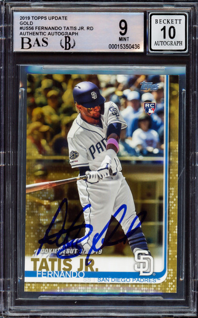 Fernando Tatis Jr. Autographed 2019 Topps Update Gold Rookie Card #US56 San Diego Padres BGS 9 Auto Grade Gem Mint 10 Beckett BAS #15350436