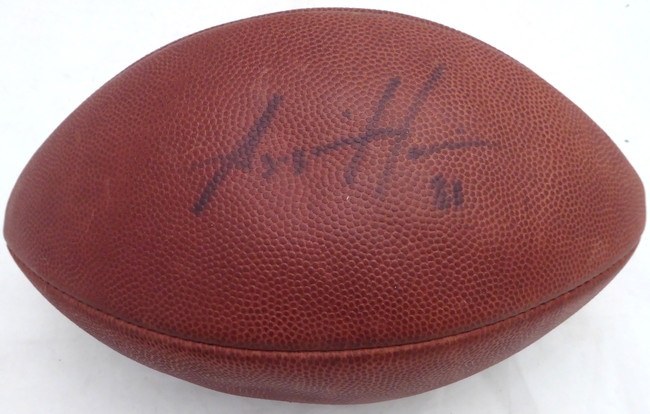 Az-Zahir Hakim Autographed NFL Leather Football St. Louis Rams (Flat) Beckett BAS QR #BJ04159