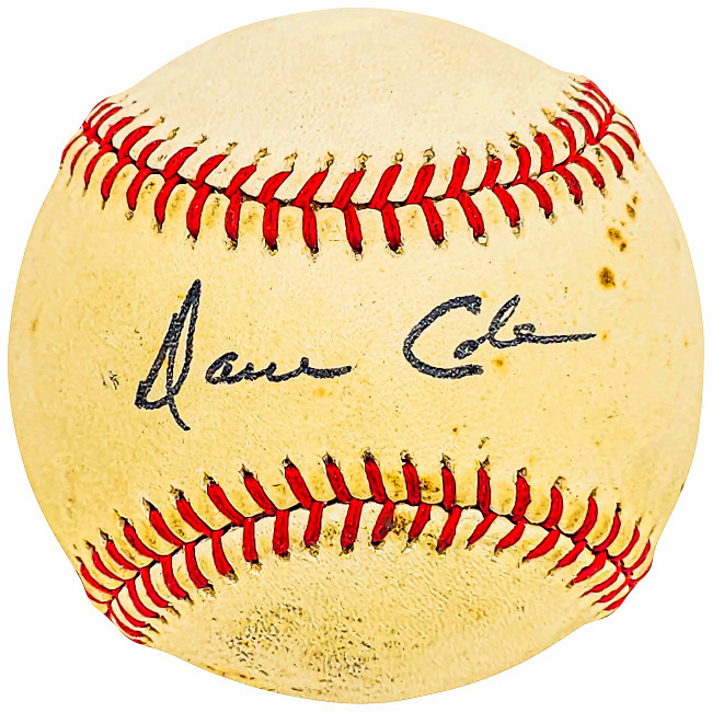 Dave Cole Autographed Official AL Baseball Boston Braves Vintage Signature Beckett BAS QR #BH039023