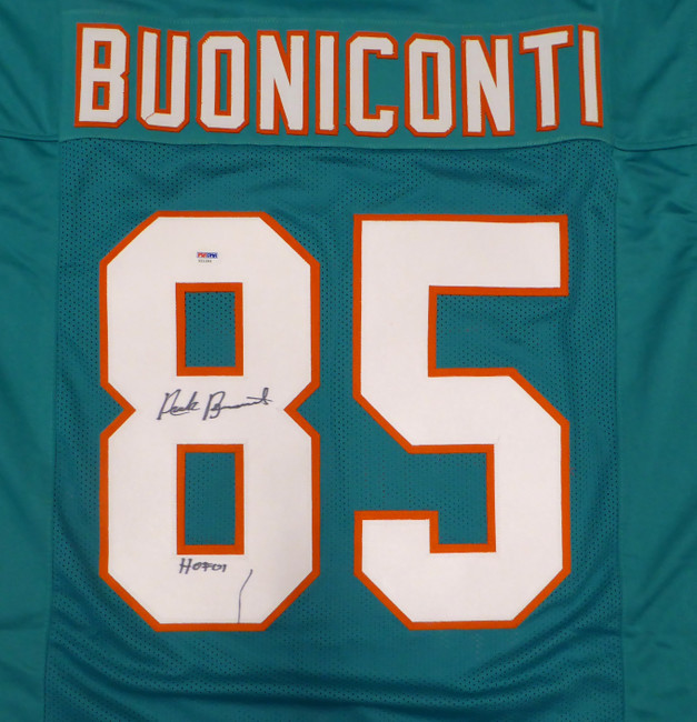 Miami Dolphins Nick Buoniconti Autographed Teal Jersey "HOF 01" (Mark) PSA/DNA #X21293