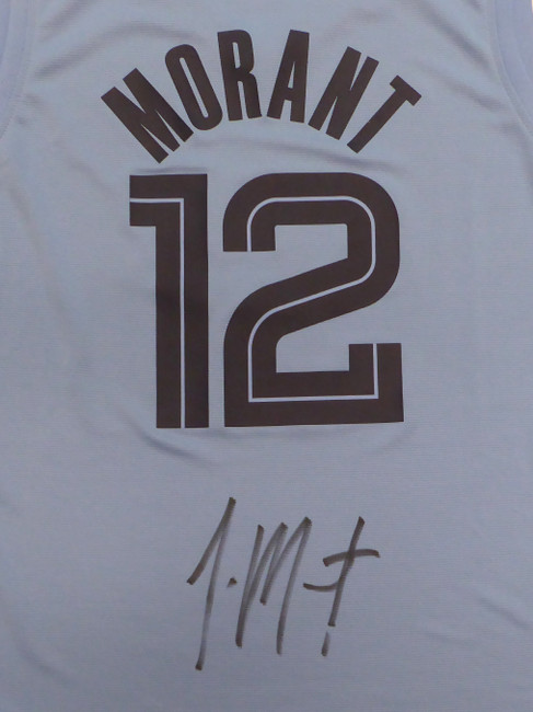 Memphis Grizzlies Ja Morant Autographed Blue Fanatics Jersey Size XL JSA #AC51605