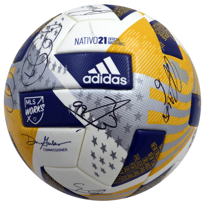 Seattle Sounders Autographed 2021 Match Used Adidas Soccer Ball Signed by 21 Players Including Stefan Frei Fanatics Holo #AA0128537