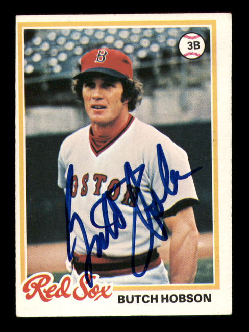 Butch Hobson Autographed 1978 Topps Card #155 Boston Red Sox SKU #213387