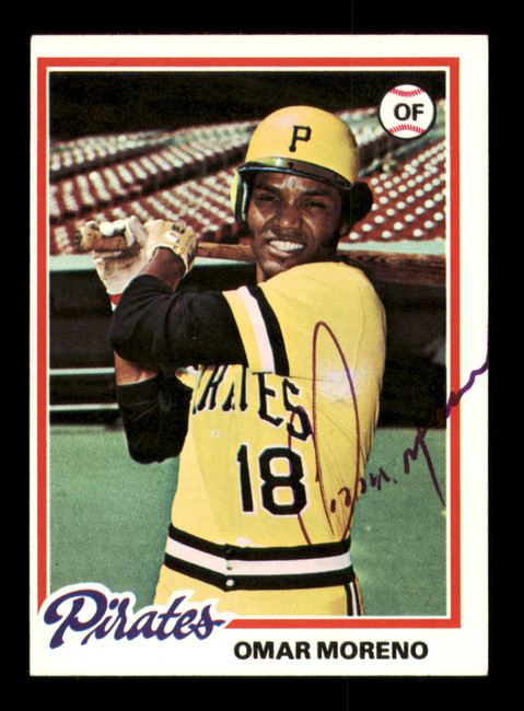 Omar Moreno Autographed 1978 Topps Card #283 Pittsburgh Pirates SKU #213439