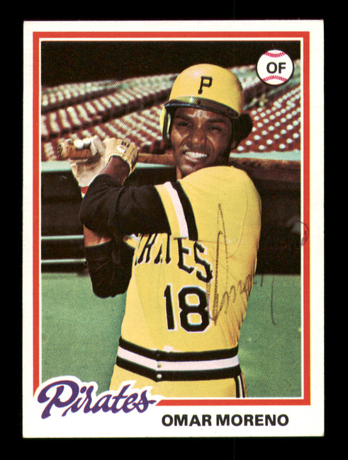 Omar Moreno Autographed 1978 Topps Card #283 Pittsburgh Pirates SKU #213441