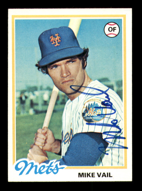 Mike Vail Autographed 1978 Topps Card #69 New York Mets SKU #213354