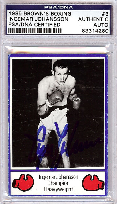 Ingemar Johansson Autographed 1985 Brown's Boxing Card PSA/DNA #83314280