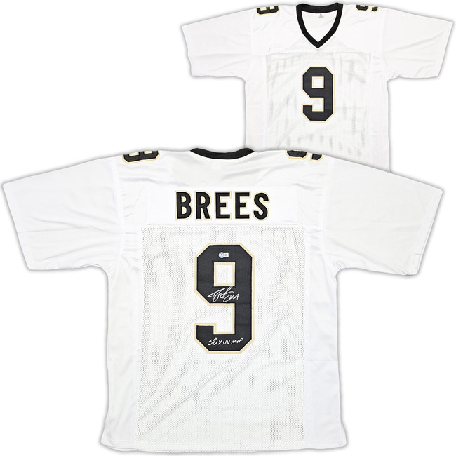 New Orleans Saints Drew Brees Autographed White Jersey "SB XLIV MVP" Beckett BAS Witness Stock #215017