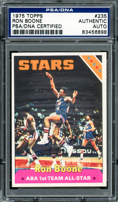 Ron Boone Autographed 1975 Topps Card #235 Utah Stars ABA PSA/DNA #83456898