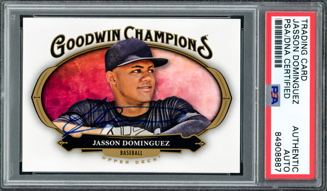 Jasson Dominguez Autographed 2020 Upper Deck Goodwin Champions Rookie Card #95 New York Yankees PSA/DNA #84908887