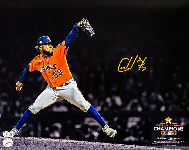 Cristian Javier Autographed 16x20 Photo Houston Astros Beckett BAS Witness Stock #215352