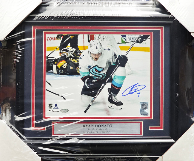 Ryan Donato Autographed Framed 8x10 Photo Seattle Kraken First Franchise Goal MCS Holo #81133