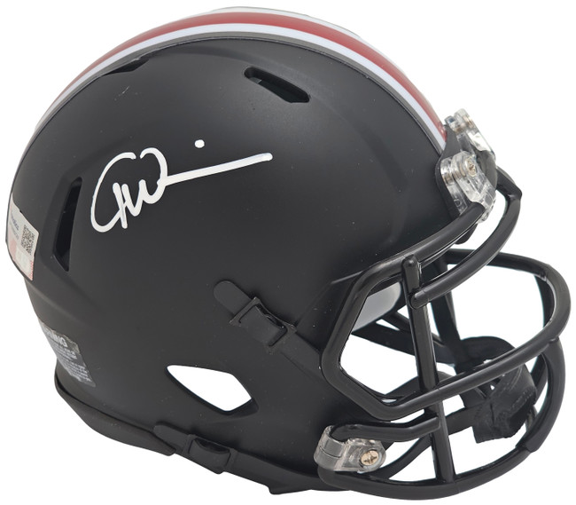 Garrett Wilson Autographed Ohio State Buckeyes Black Speed Mini Helmet Fanatics Holo Stock #216717