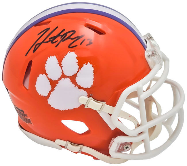Hunter Renfrow Autographed Clemson Tigers Orange Speed Mini Helmet Beckett BAS QR Stock #216121