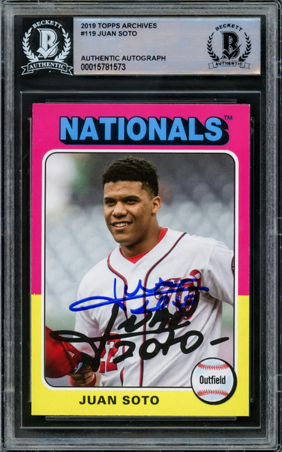 Juan Soto Autographed 2019 Topps Archives Card #119 New York Yankees Beckett BAS #15781573