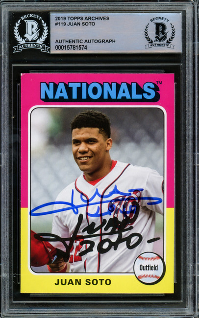 Juan Soto Autographed 2019 Topps Archives Card #119 New York Yankees Beckett BAS #15781574