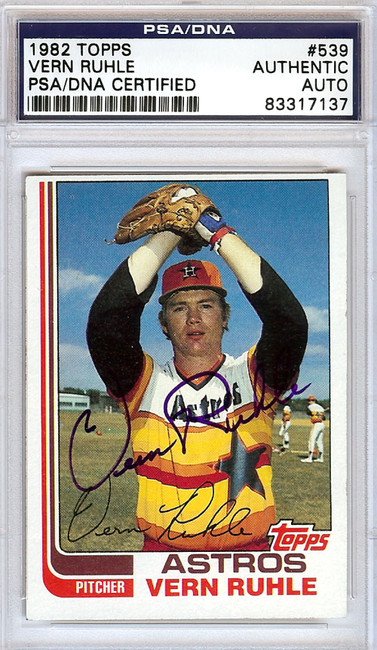 Vern Ruhle Autographed 1982 Topps Card #539 Houston Astros PSA/DNA #83317137