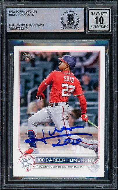 Juan Soto Autographed 2022 Topps Update Card #US68 New York Yankees Auto Grade Gem Mint 10 Beckett BAS #15774319