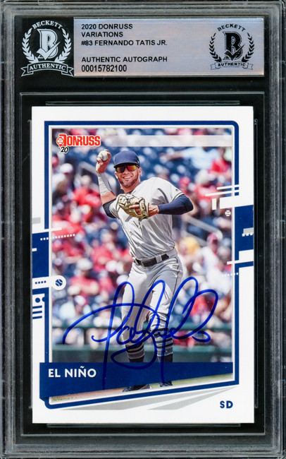 Fernando Tatis Jr. Autographed 2020 Donruss Variations Card #83 San Diego Padres Beckett BAS #15782100