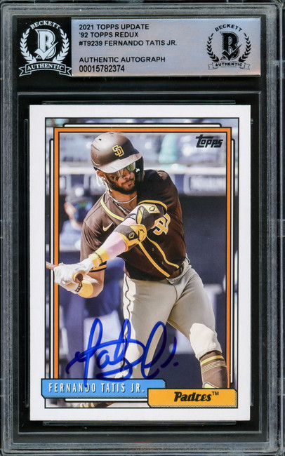 Fernando Tatis Jr. Autographed 2021 Topps Update 1992 Style Card #T92-39 San Diego Padres Beckett BAS #15782374