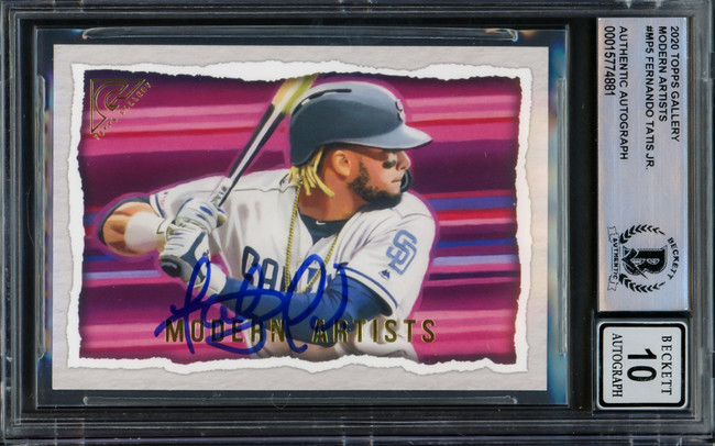 Fernando Tatis Jr. Autographed 2020 Topps Gallery Modern Artists Card #MP-5 San Diego Padres Auto Grade Gem Mint 10 Beckett BAS #15774881