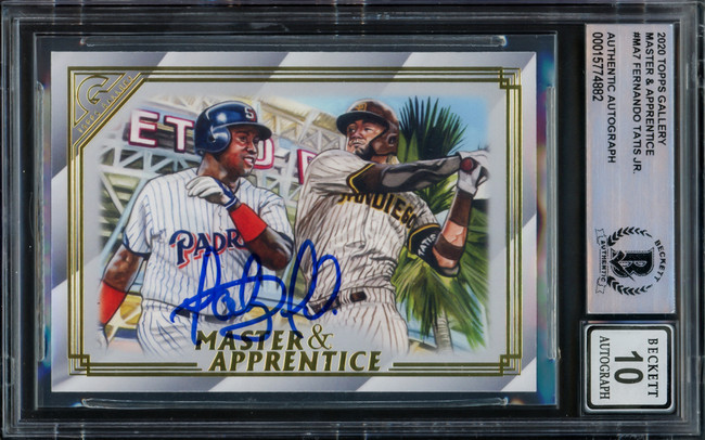 Fernando Tatis Jr. Autographed 2020 Topps Gallery Master & Apprentice Card #MA-7 San Diego Padres Auto Grade Gem Mint 10 Beckett BAS #15774882