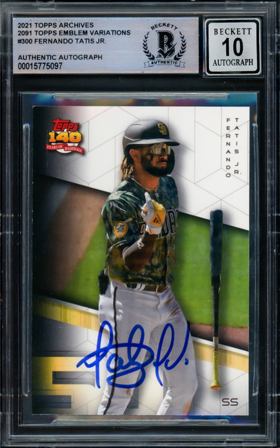 Fernando Tatis Jr. Autographed 2021 Topps Archives 140 Years of Baseball Card #300 San Diego Padres Auto Grade Gem Mint 10 Beckett BAS #15775097