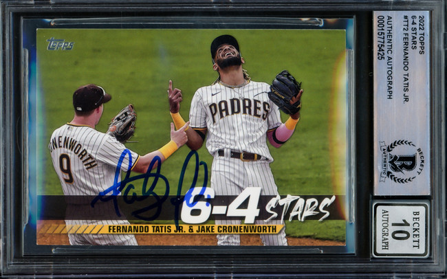 Fernando Tatis Jr. Autographed 2022 Topps 6-4 Stars Card #TT-2 San Diego Padres Auto Grade Gem Mint 10 Beckett BAS #15775425