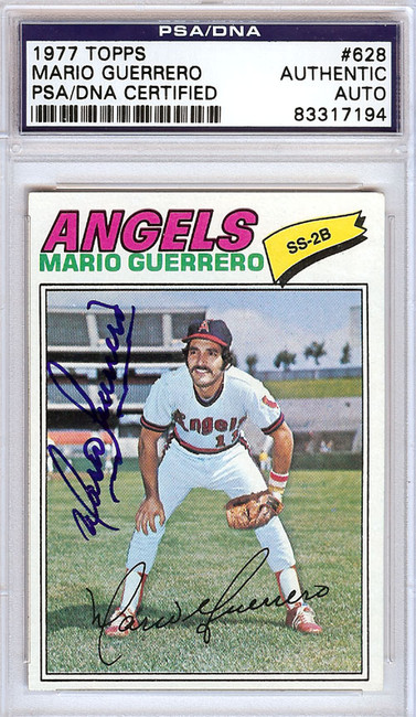 Mario Guerrero Autographed 1977 Topps Card #628 California Angels PSA/DNA #83317194